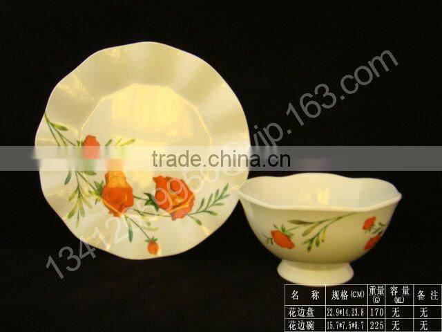 Melamine plate dinnerware set melamine apple plate and bowl set
