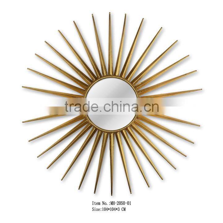 Antique gold starburst decorative mirror wall hanging