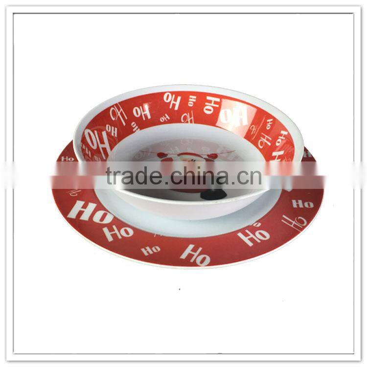 Ho~ Ho X'mas decorative plates & bowls, Christmas melamine cheap dinnerware set