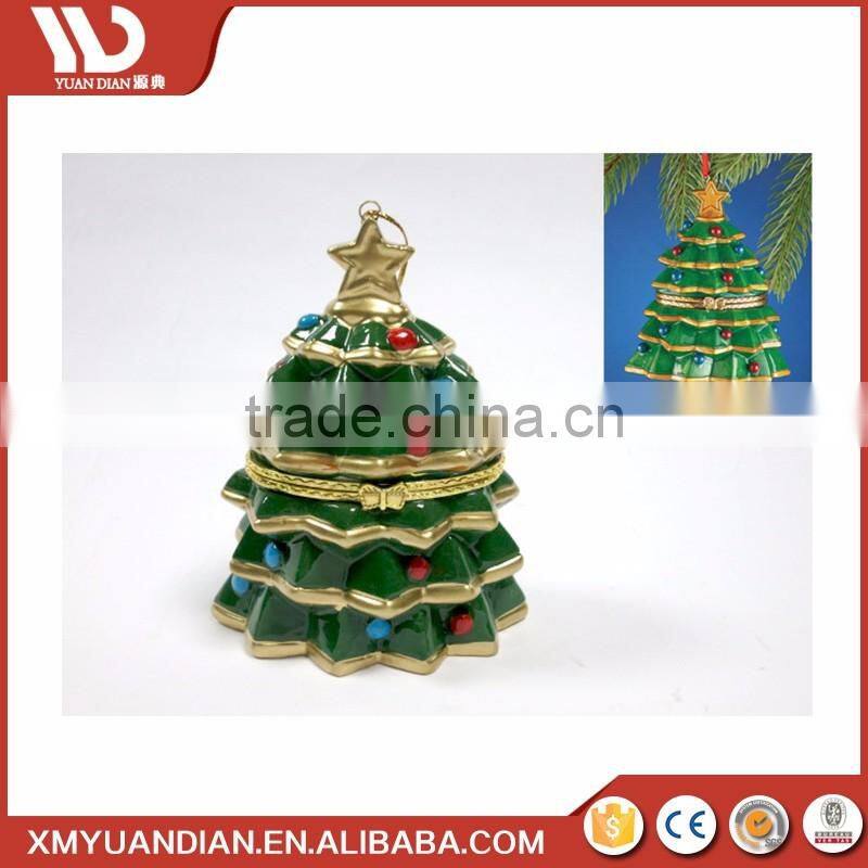 Wholesale Jewelry Box Polyresin Craft Present Hanging Names Resin Christmas Ornaments Wholesale