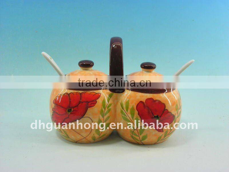 2011 Double Colorful Ceramic Honey Cans