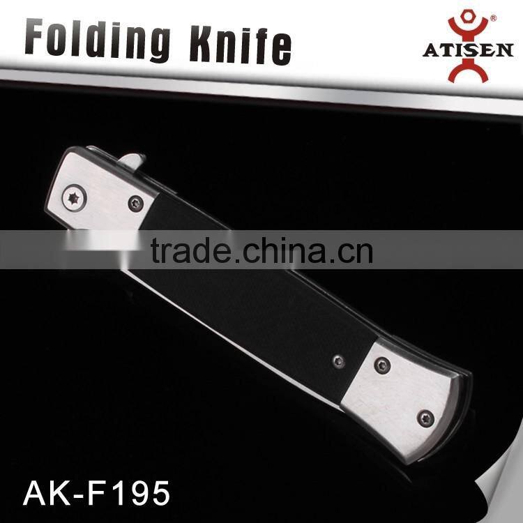 4" Pocket Knife 3Cr13 Blade G10 Handle Camping Knife Tools