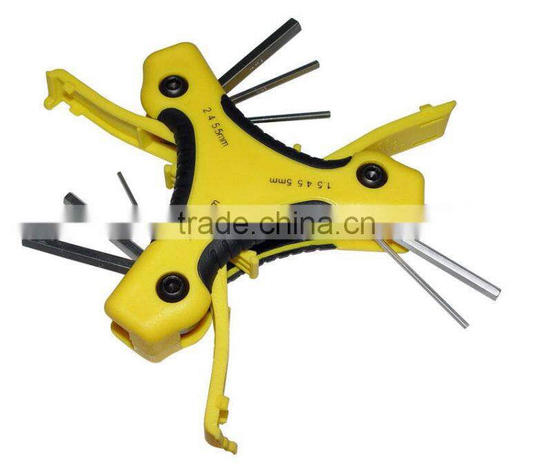 9pc Foldable Hex Key Wrench Set