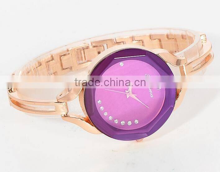 charming lady decoration wristwatch vogue crystal dial alloy strap women watch