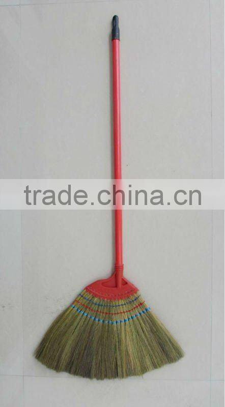 grass broom with PVC stick