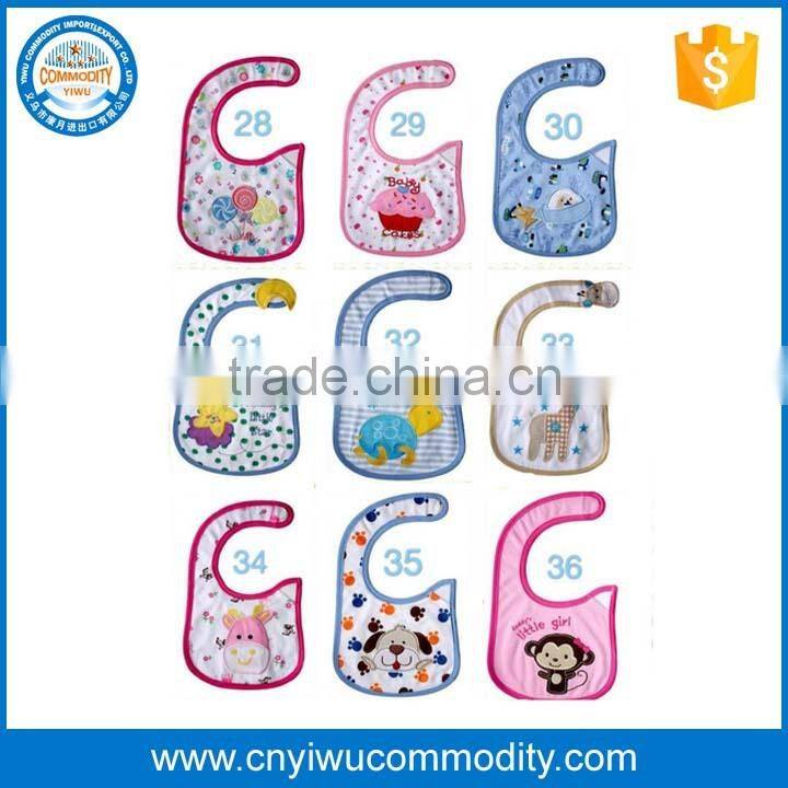 New embroidery cute baby bibs animals cotton baby bandana bibs