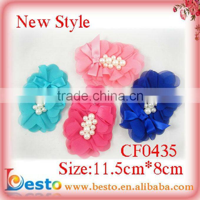 CF0438 2013 New designs shabby wholesale chiffon flower for girl dress