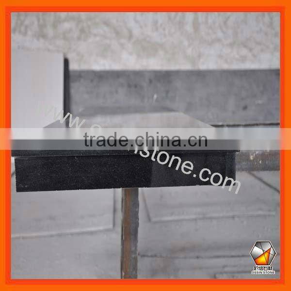 Black Granite Jointed & Filled Curved Hearth