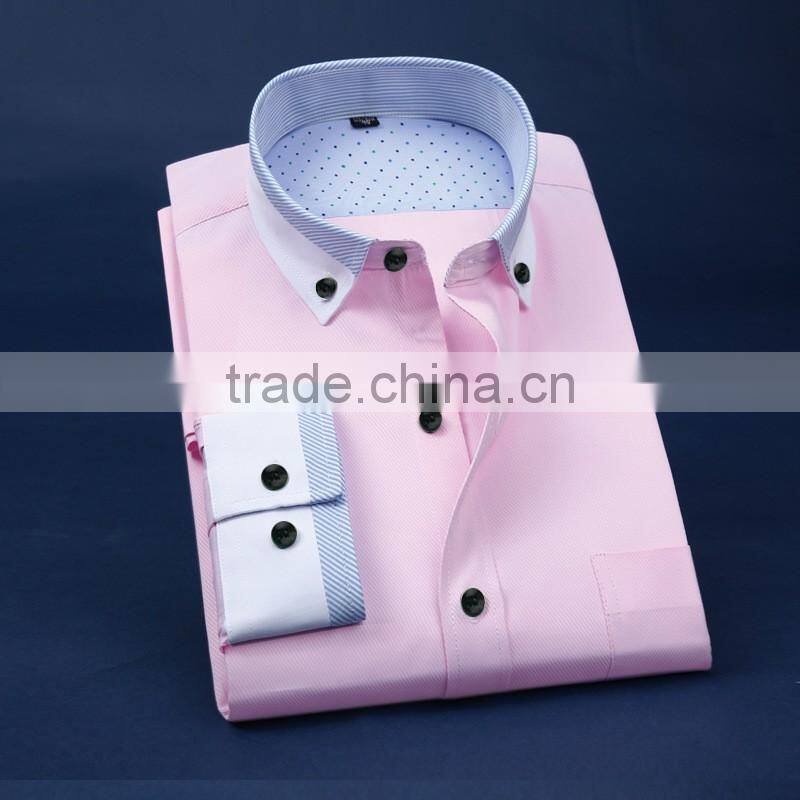 New Fashion Casual long sleeve fitted dress shirt for men