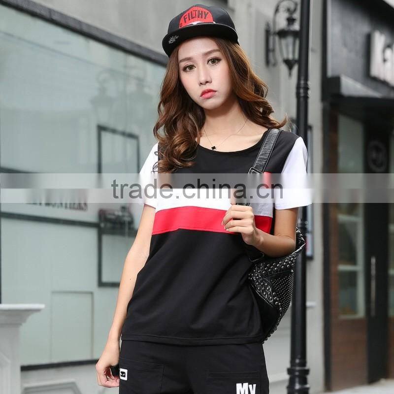 2016 hot sale summer casual women t shirt custom fashion printing t shirt for women
