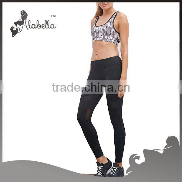 Leggings wholesales with mesh fabric lycra fabric