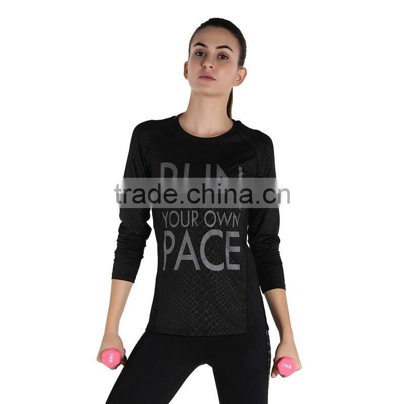 Wholesale Ladies Sports Clothes GYM Leggings Luminous Reflex Women Running T shirt