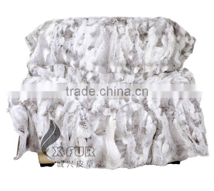 CX-D-08B Alibaba Express Hand Made Real Rabbit Fur Carpet
