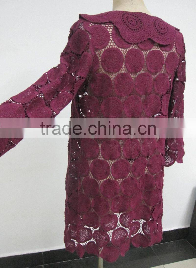 S9999 2014 new design crochet lace coat