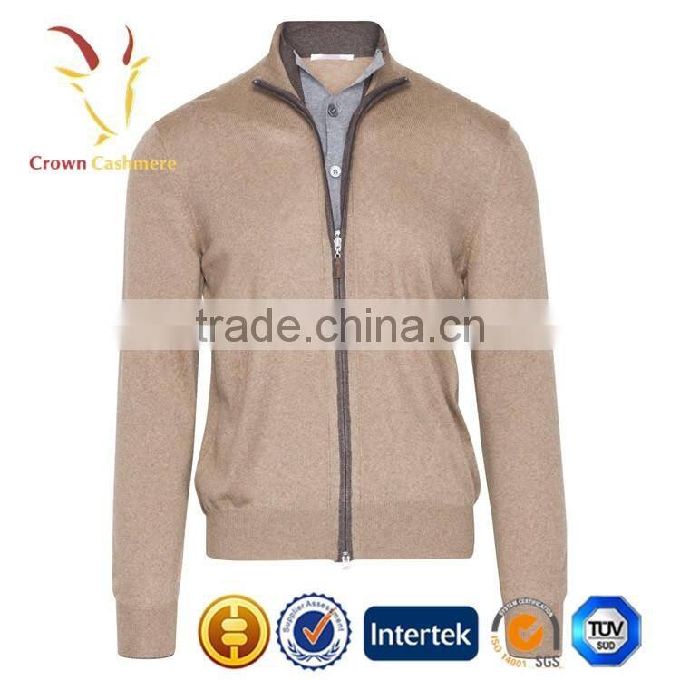 Men Zipper Cashmere Cardigan Sweater