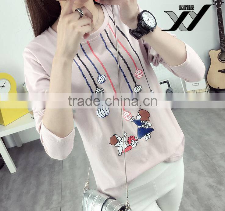 Girl Cartoon student long sleeve tshirt