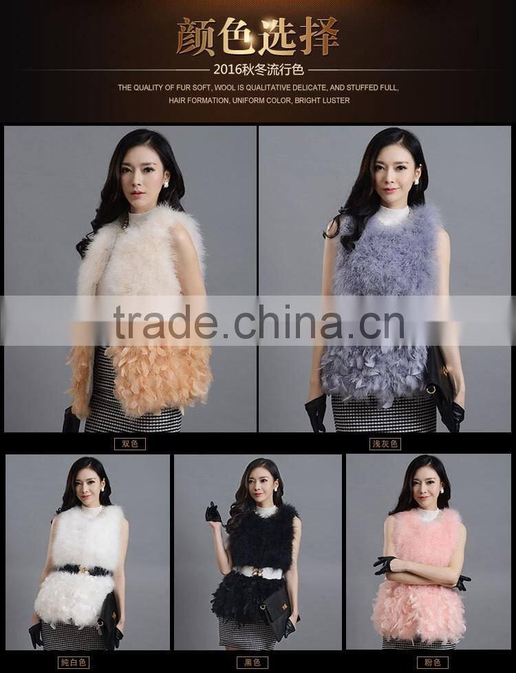 Hot Sale New 2017 Women Winter encryption 100% natural ostrich feathers turkey feather fur vest vest fur coat Fur Coat