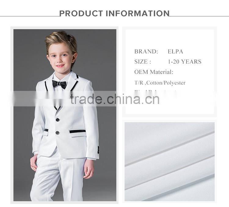 ELPA NXB0082 designer 3 piece flower boy white wholesale kids suit