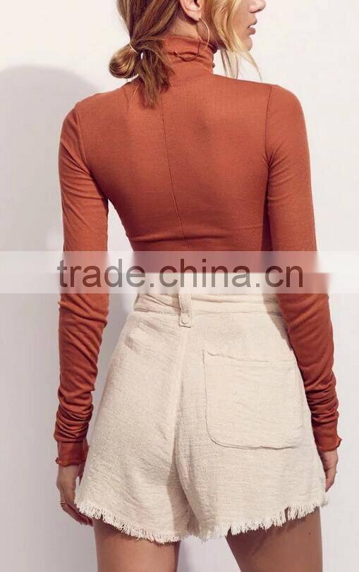 Runwaylover EY2372B 2017 ladies Sexy Turtleneck Tight T-Shirts