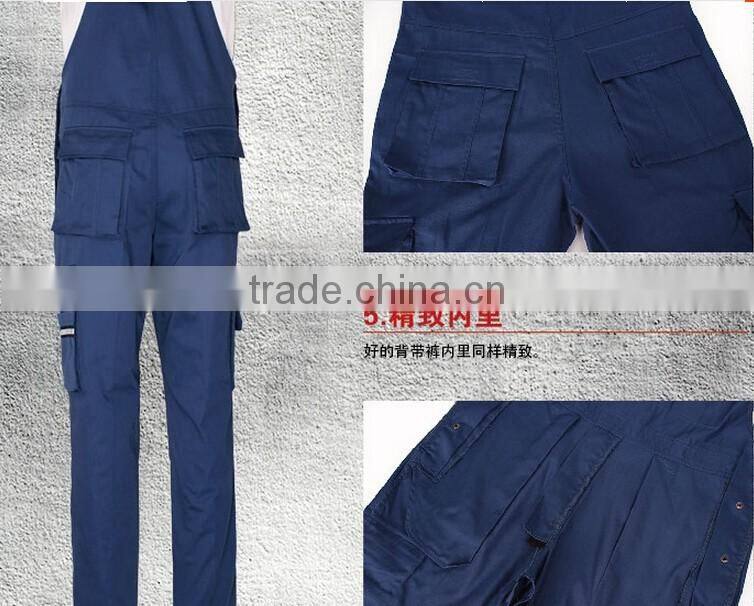 Juqian 2016 quality work garments classic breathable detachable cargo durable blue overall work pant
