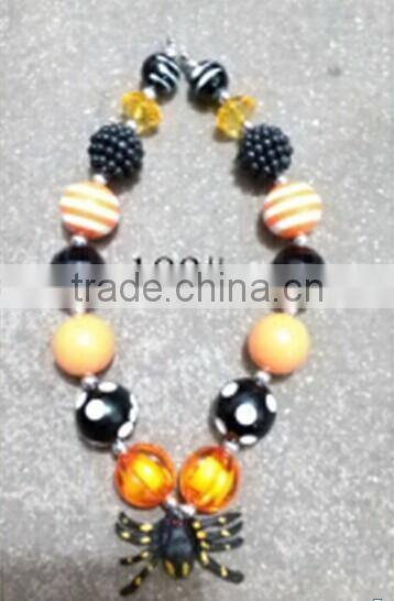 2014 new halloween bubblegum necklace chunky necklace pumpkin