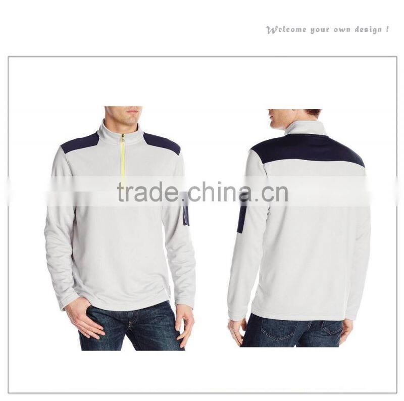 Polyester Dri Fit Men Blank Custom zipper thumb hole Jersey