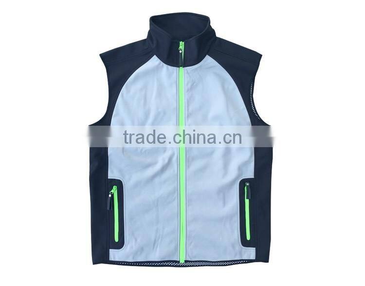 Fashion custom special knitted waterproof thin softshell vest outdoor waistcoats
