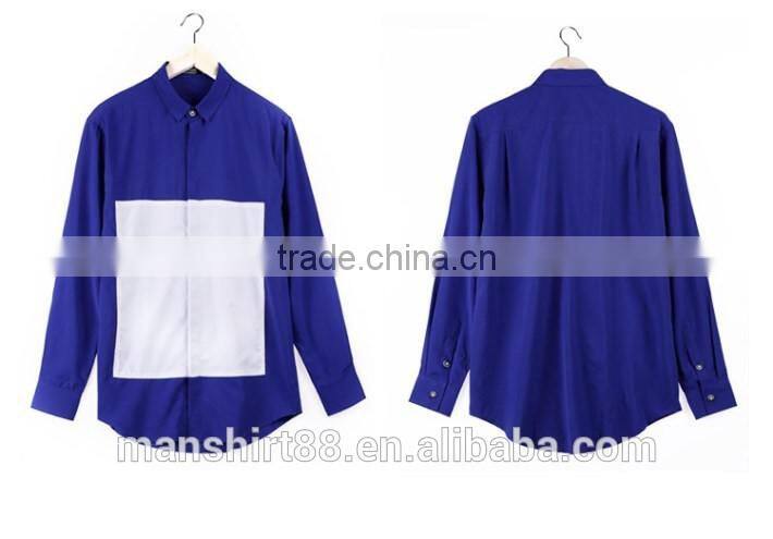 Latest new fashion design special contrast front shirt for men