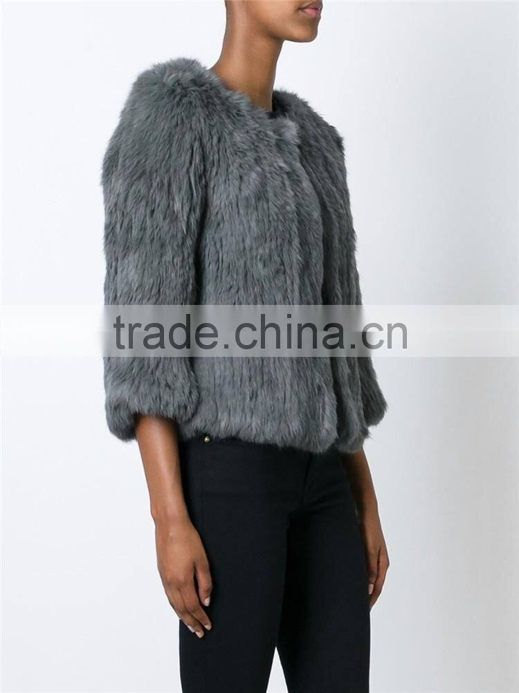 Shandao OEM custom winter soft 3/4 sleeve fashional luxury fur coat