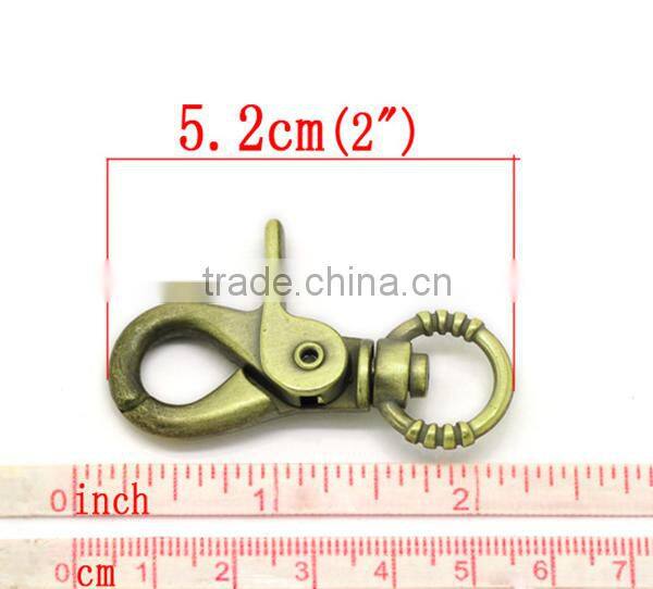 Cheap Antique Bronze Metal swivel Keychain With Lobster Claw Clasp