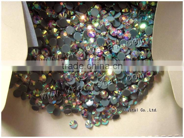 Crystal AB rhinestone ss6,ss8,ss10,ss12,ss16 ,ss20 flat back hot fix rhinestones