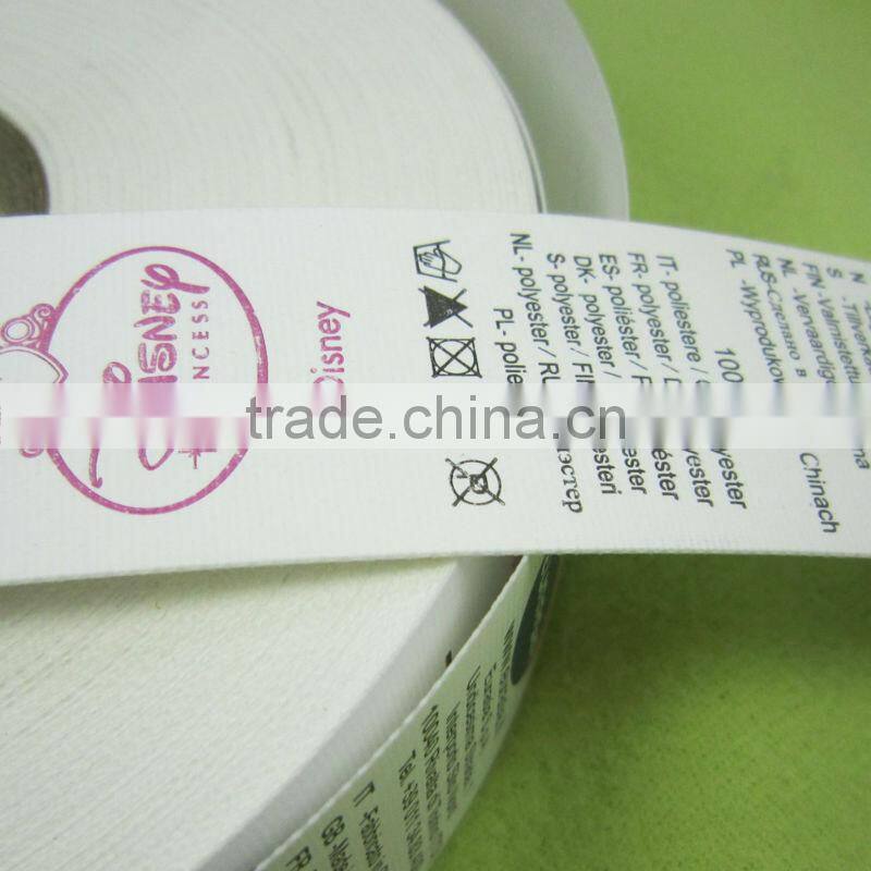 wholesale polyester satin garment care label