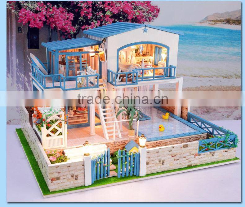2015 Wooden doll house,DIY doll house