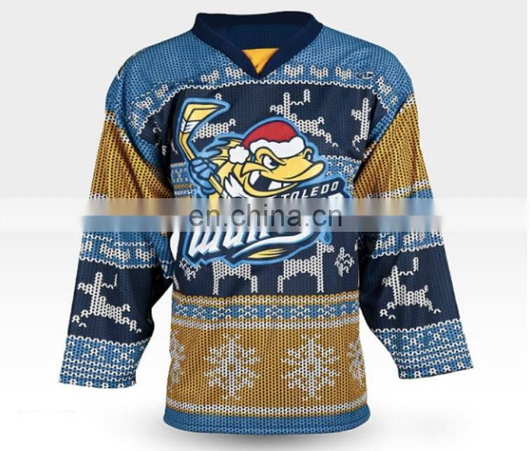 unique embroidery design christmas hockey jerseys trousers hockey