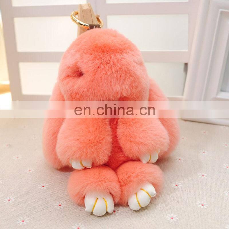Cute real rex rabbit fur Copenhagen rabbit bag charm for decoration