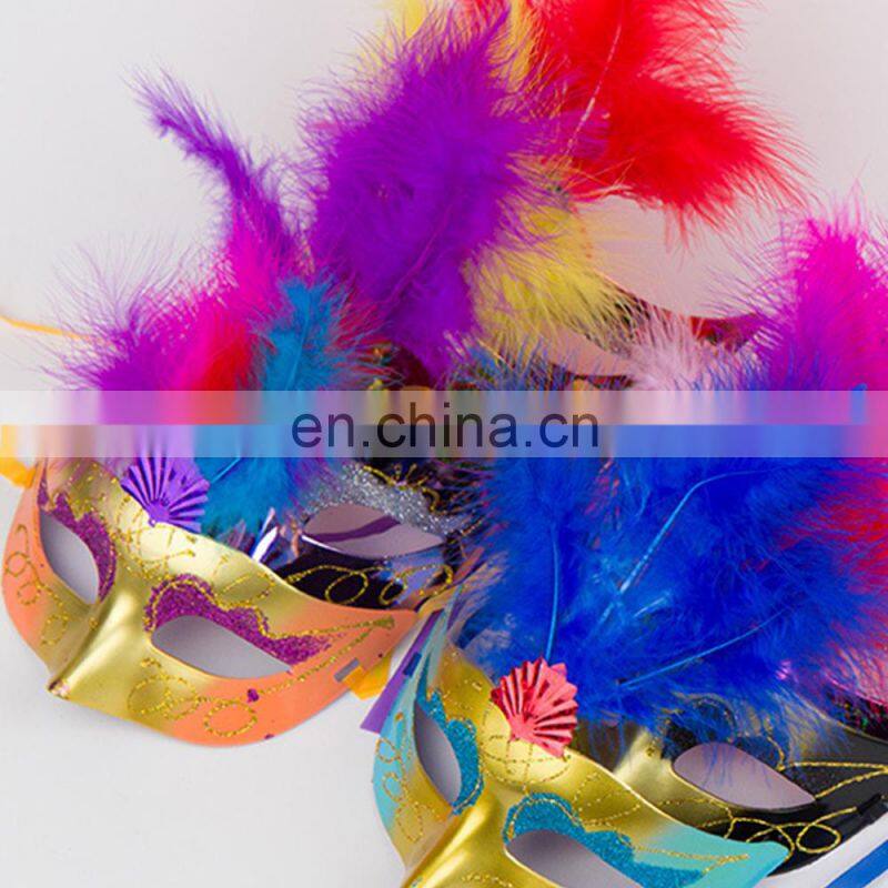 2015 Colorful feather venetian masquerade half face mask halloween dress ball eye mask sexy party mask