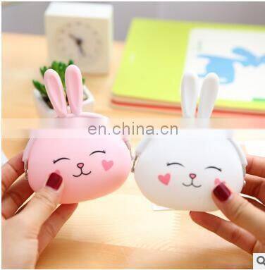 Cartoon Silicone Coin Wallet Korean Cute Rabbit Coin Purse Candy Color Packet Fashion Women Bags