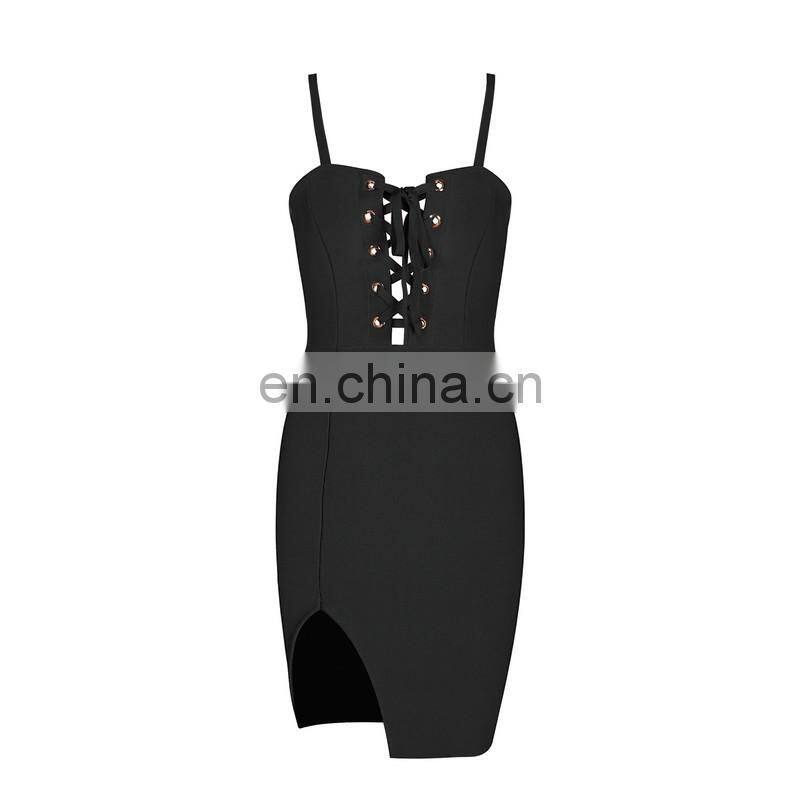 Amigo 2017 new designer strap dew chest sexy XXX bandage dress fashion slit mini evening dresses for ladis party wear