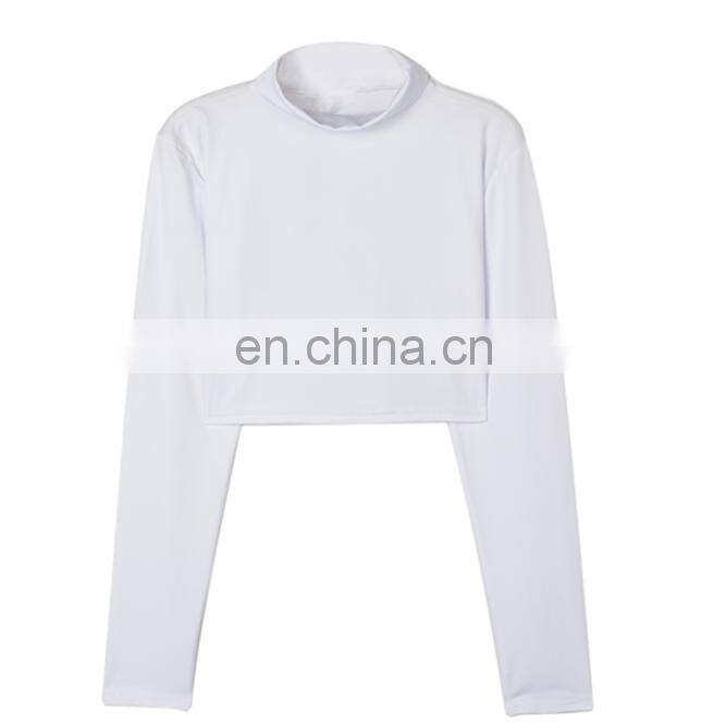 Custom logo hot selling long sleeve crop top women plain crop tops wholesale