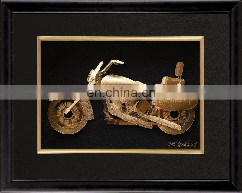 Hot selling 24k Gold Picture Frames Model Bike For Office Decoration