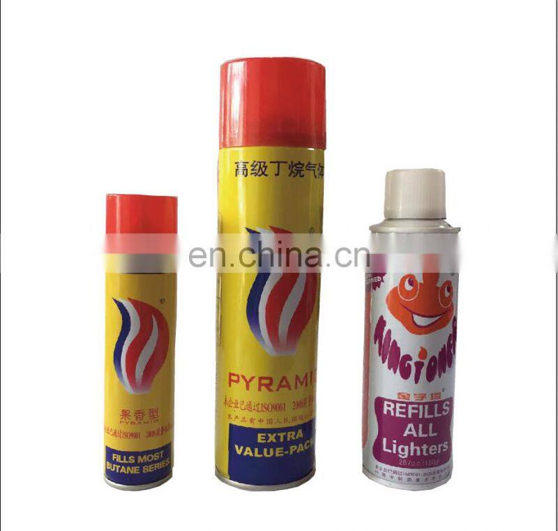 price is the most favorable universal butane gas bottle for lighter refill made in china