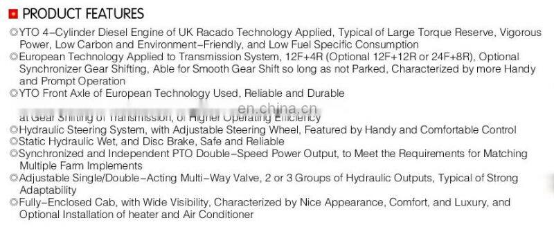 cheap price yto 704 70HP farm tractor