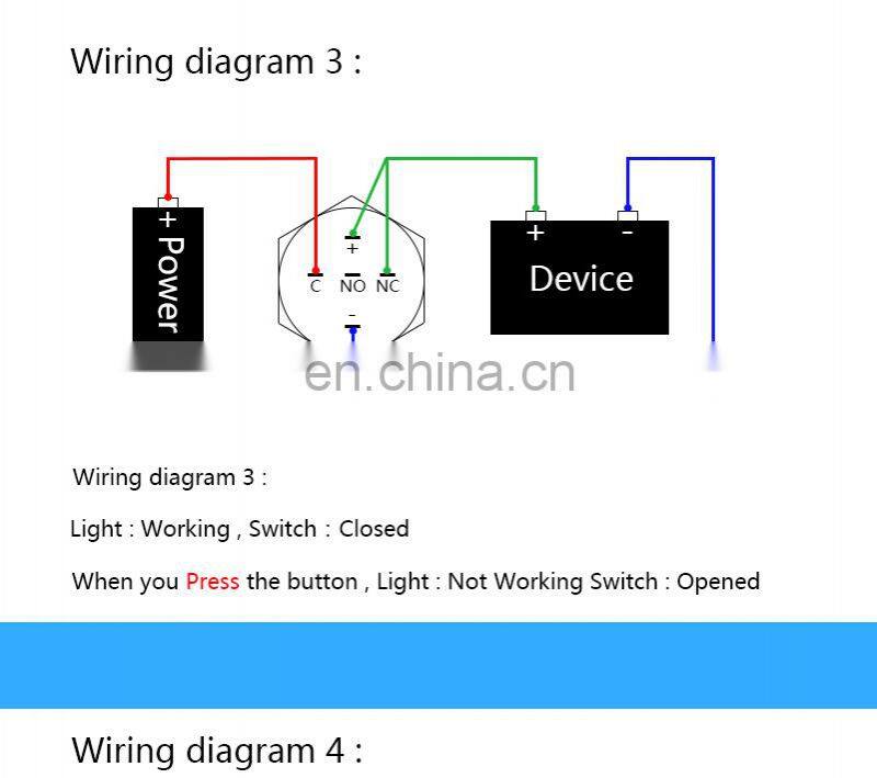 19mm Metal annular Push Button Switch 12V 24V 110V 220V LED Lamp Illumination Waterproof Momentary Latching Switch Ring Light
