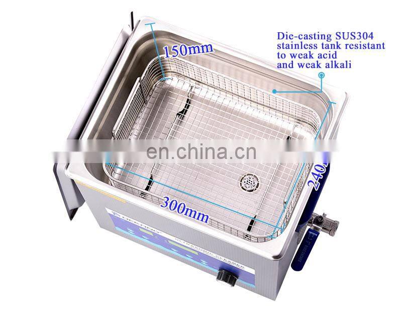 10 Liter Injector Power Adjustable Ultrasonic Cleaning Equipment with Heater and Timer