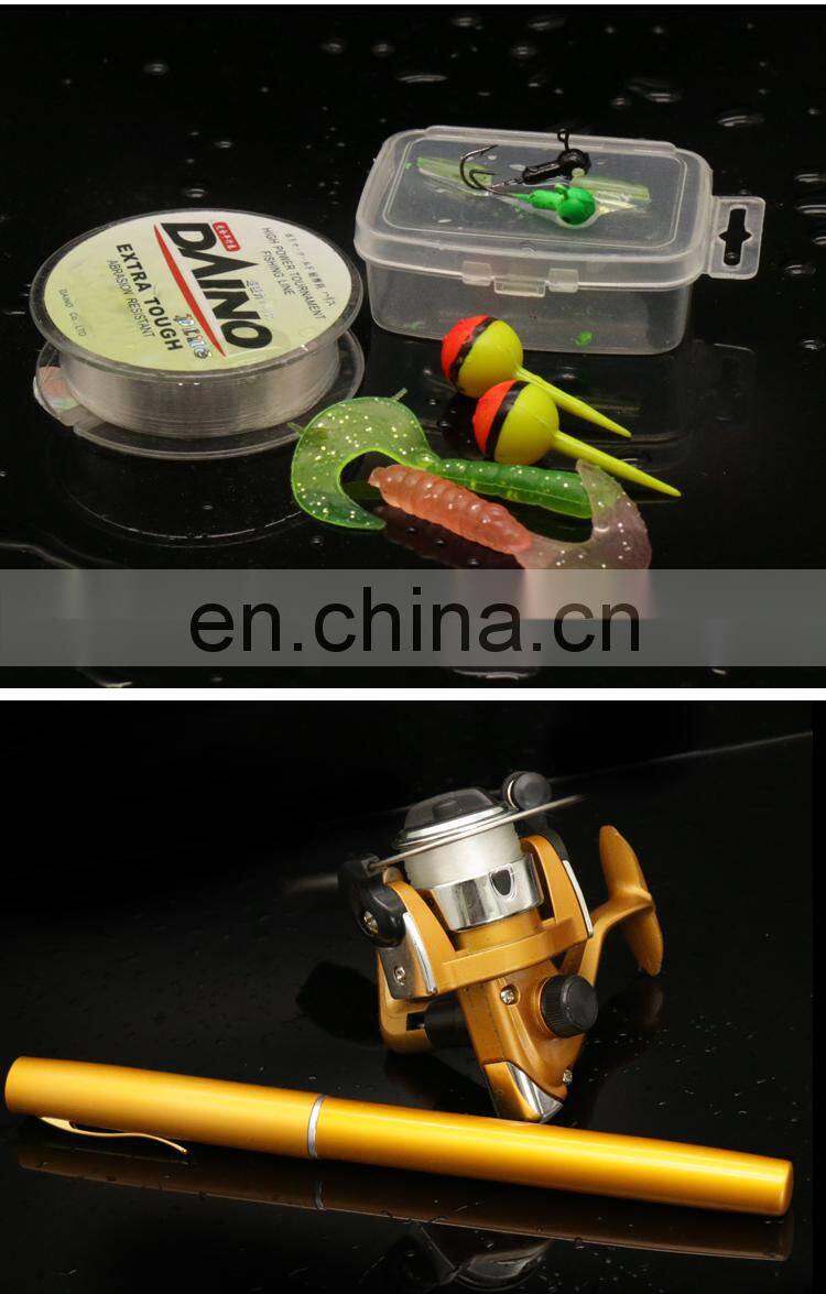 Balight Portable Pocket Telescopic Mini Fishing Pole Pen Shape Folded Fishing Rod With Reel Wheel