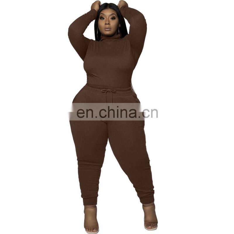 Spring and summer new fashion loose suit clothing wholesale custom solid color large size long-sleeved trousers casual women's