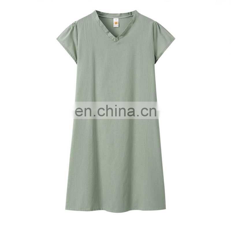 Custom LOGO Women Summer T-shirt Dresses Casual Loose Swing Flare Short Sleeve Beach V-neck Plus Size Tank Tops Dress S-5XL