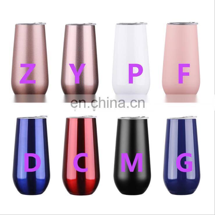 Hot Selling Colorful 6OZ Stainless Steel Wine Glass Mug Steel