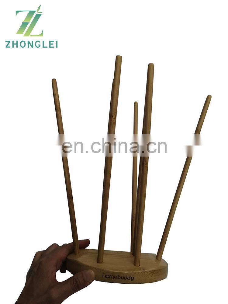 Bamboo wood storage plastic bag drying rack bamboo drying rack