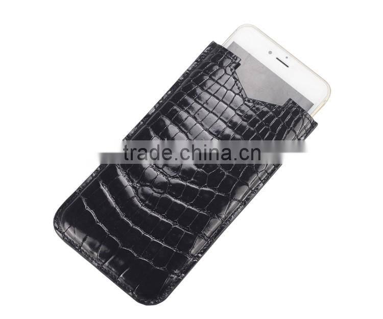 luxury crocodile leather mobile phone pouch cell phone case phone holder bag for iphone